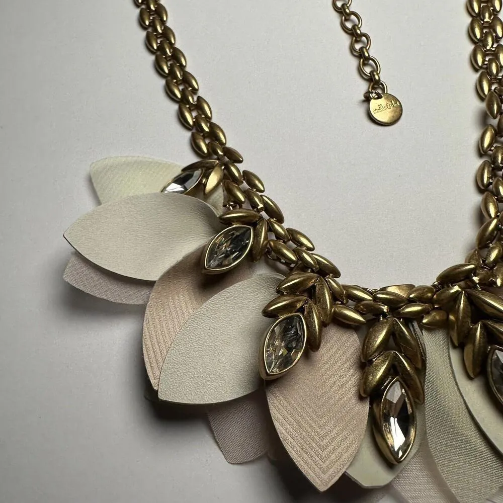 Stella & Dot Birdie Rhinestone Gold Tone Statement Bib Convertible Necklace - Image 6