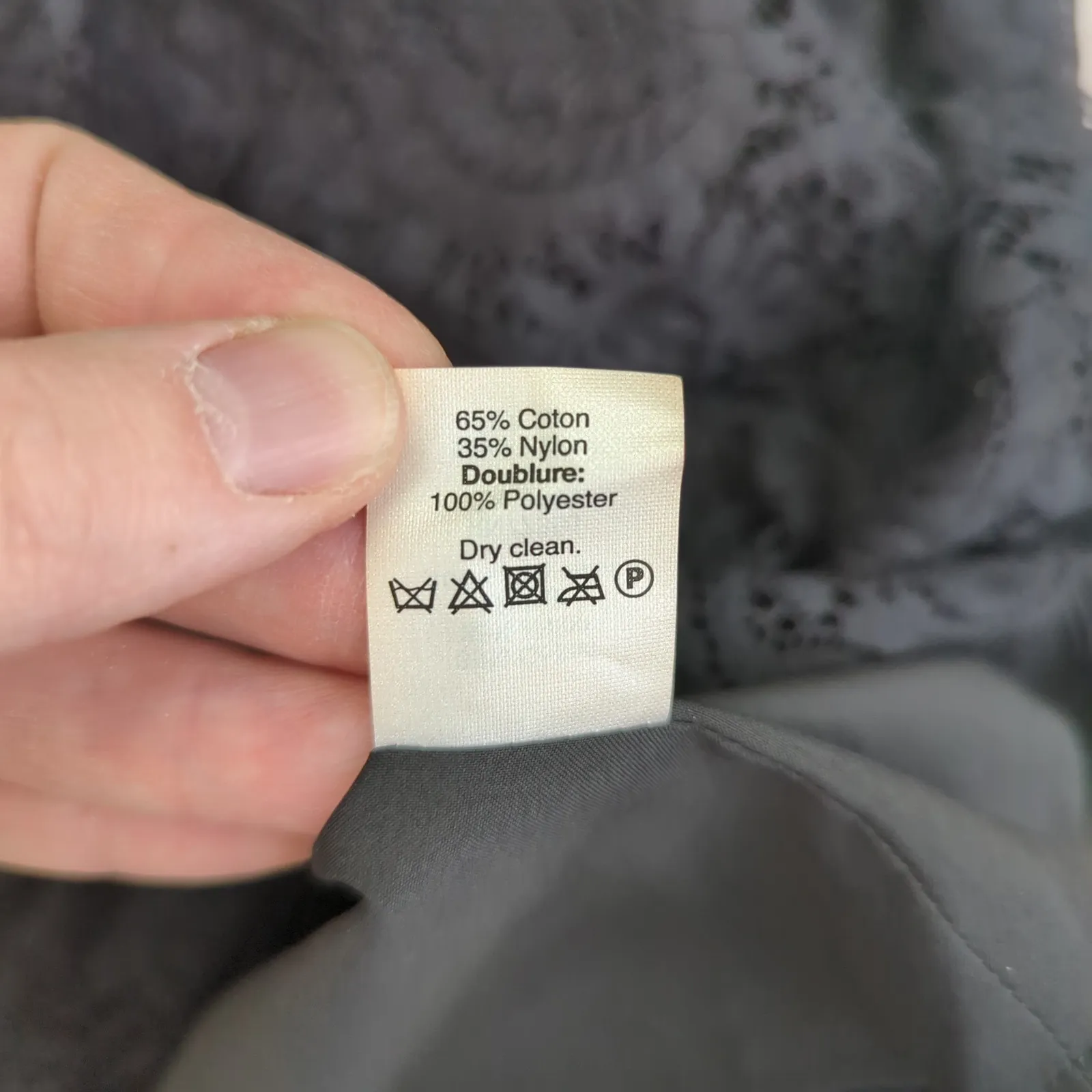 Madewell Floral Lace Shift Dress Women 4 Black Short Sleeve Party Cocktail E1517 - Image 9