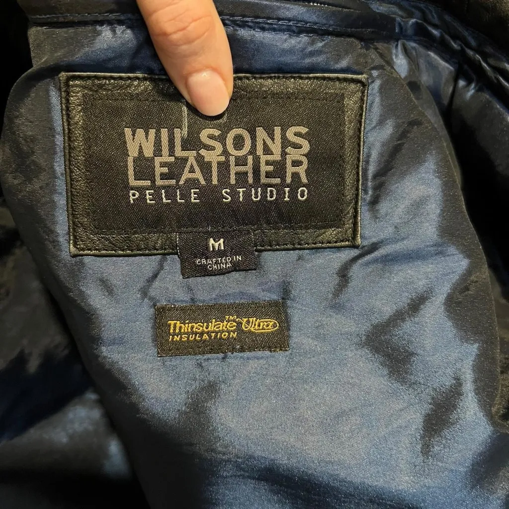 90s vintage black Wilson's Leather jacket - Image 7