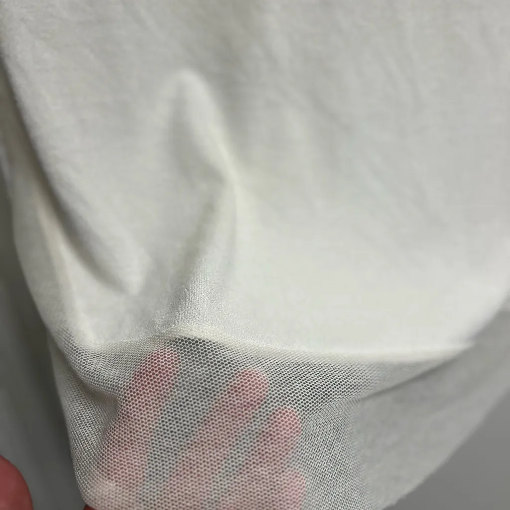 80’s Inspired Glam tee raw hem, mesh and glitter Women's Top - Image 2