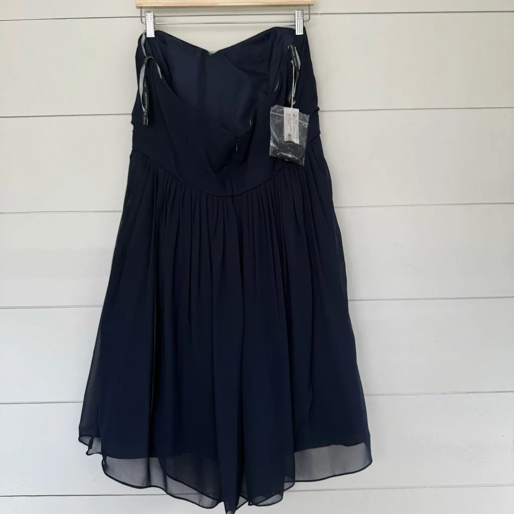 Jenny Yoo Women’s 16 Keira Navy Luxe Chiffon Dress new - Image 2