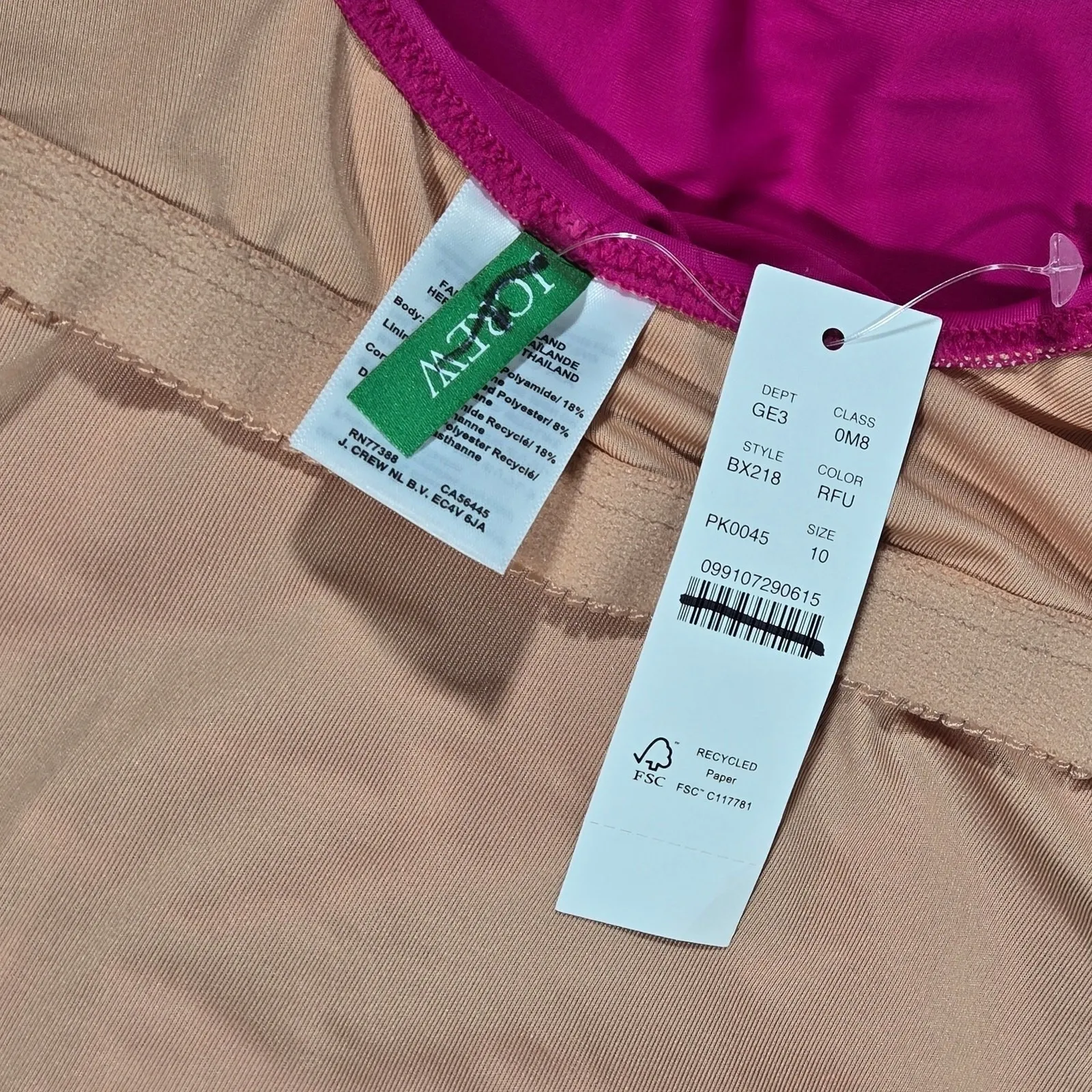 J Crew Ruched Scoopneck Tank Swimsuit One‎ Piece Pink Size 10 - Image 5