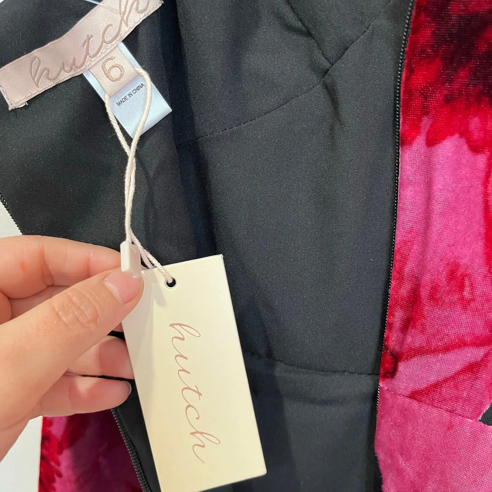 HUTCH Pink Floral Ruffle High Low Dress Size 6 NWT Cocktail Wedding Guest - Image 6