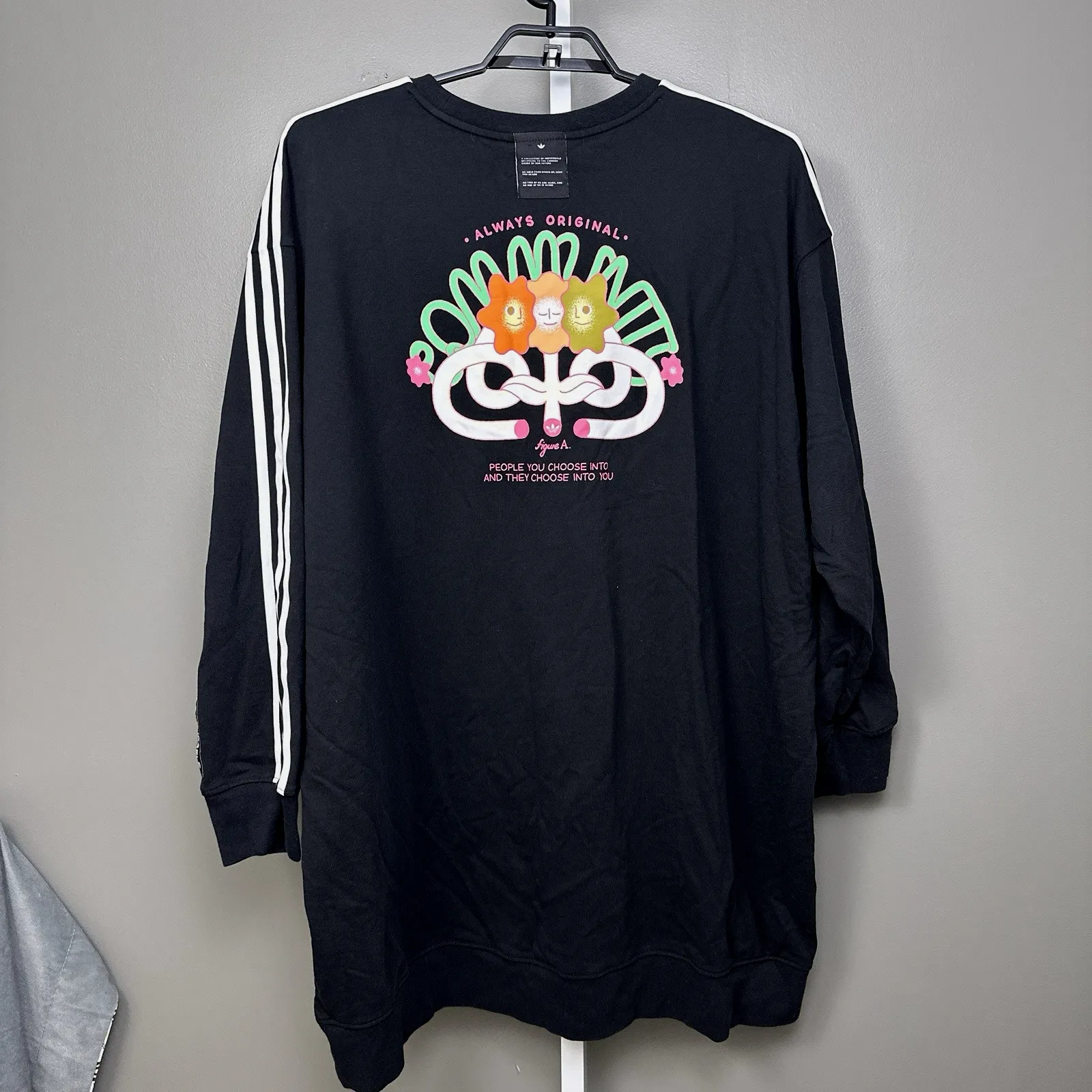 Adidas Originals Be Yourself Crew Dress Women's Plus Size 4X Sweatshirt Cotton - Image 2