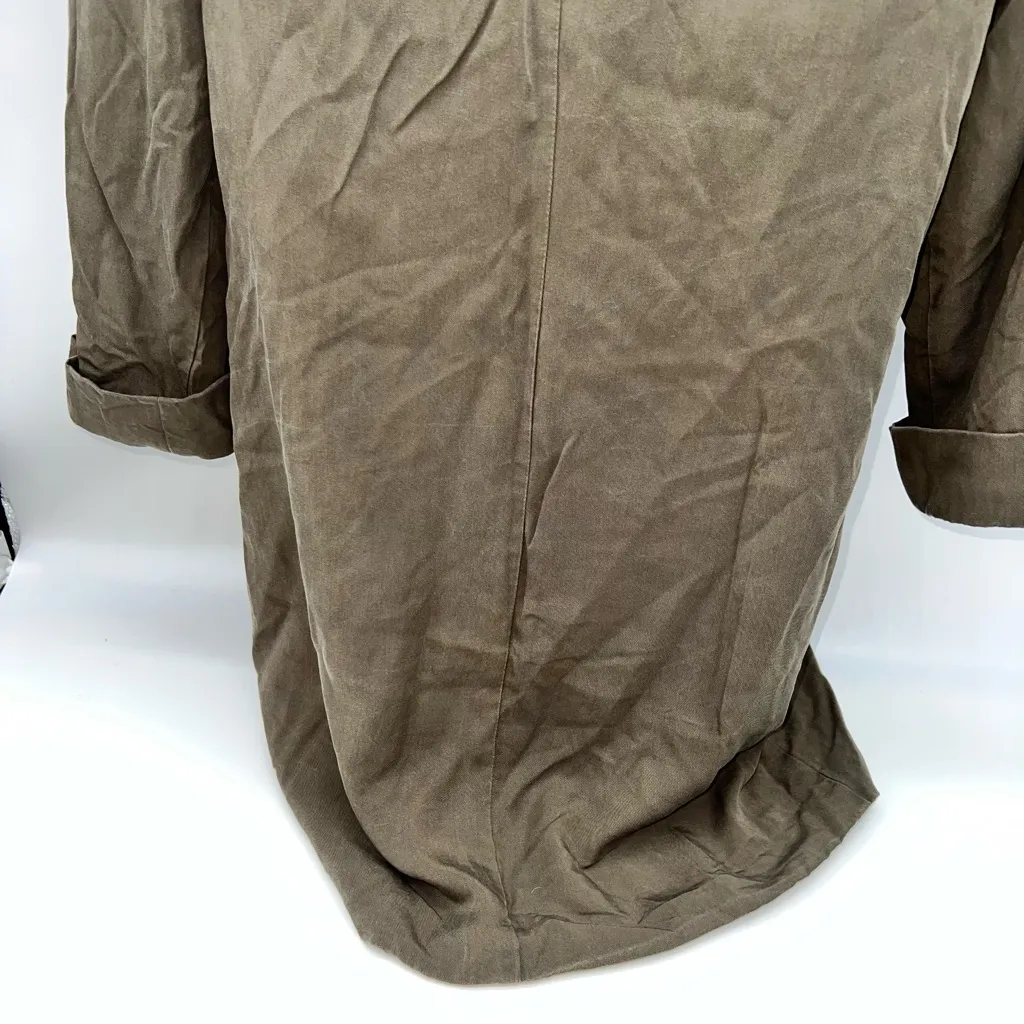 Lovers + Friends Olive Green Double-Breasted Trench Short Coat/Long Jacket-Sz S - Image 5