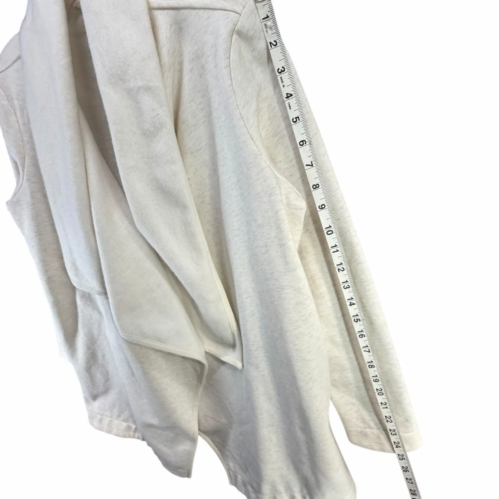 Ugg Janni Fleece Cardigan Women M Oatmeal Heather Open Asymmetrical Plush Lounge - Image 11