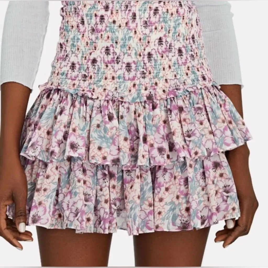 Isabel Étoile Marant Floral Ruffle Mini Skirt Pink Size undefined - Image 4