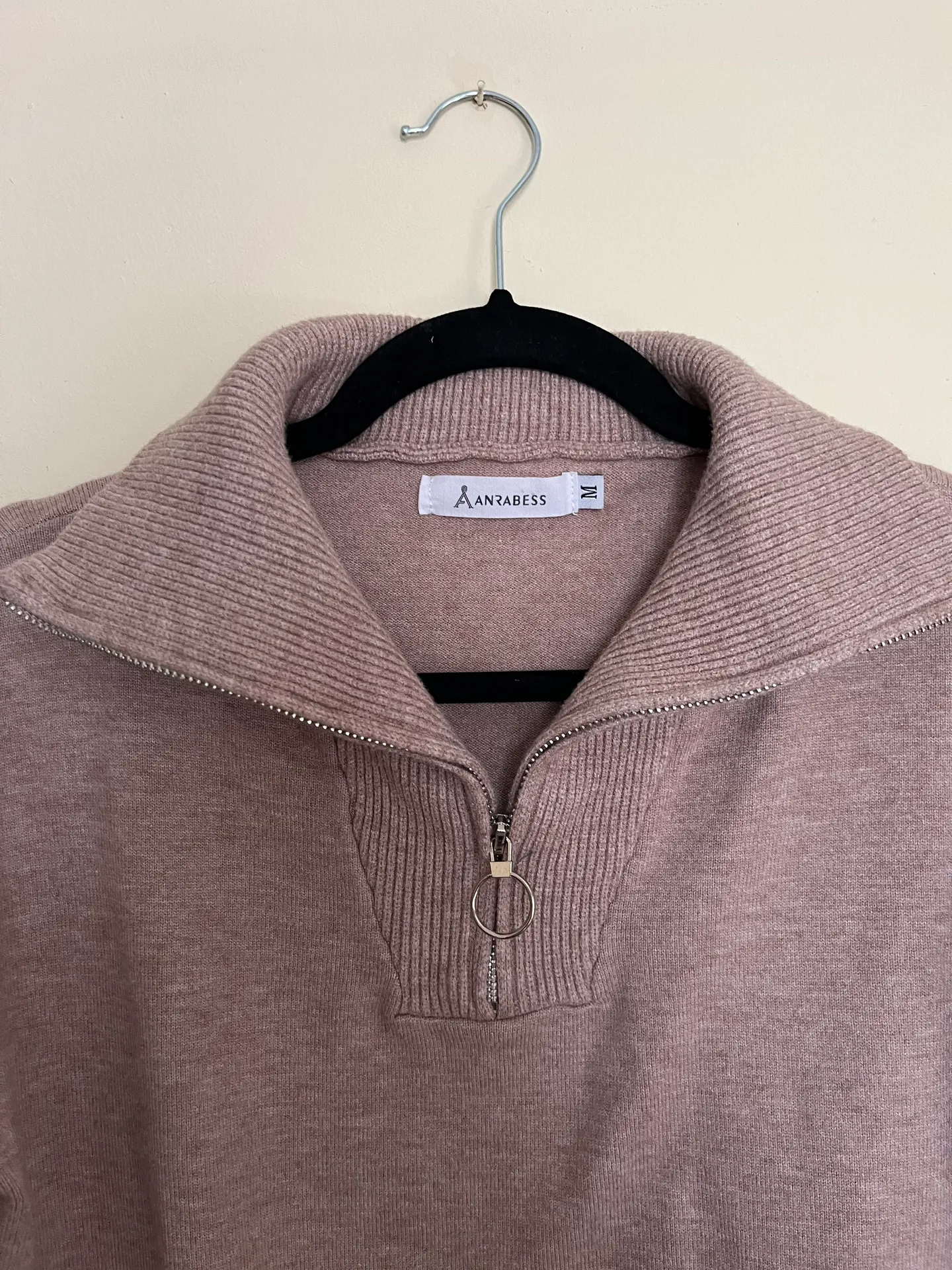 Beige Quarter Zip Sweater - Image 2