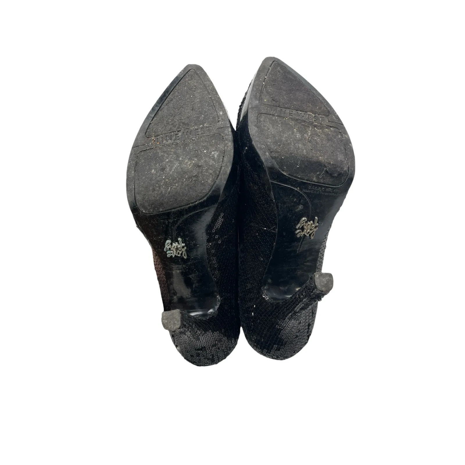 Nine West Love Black Pointed Toe Stiletto Heels Fury Sequins Pump Shoes Size 8.5 - Image 4