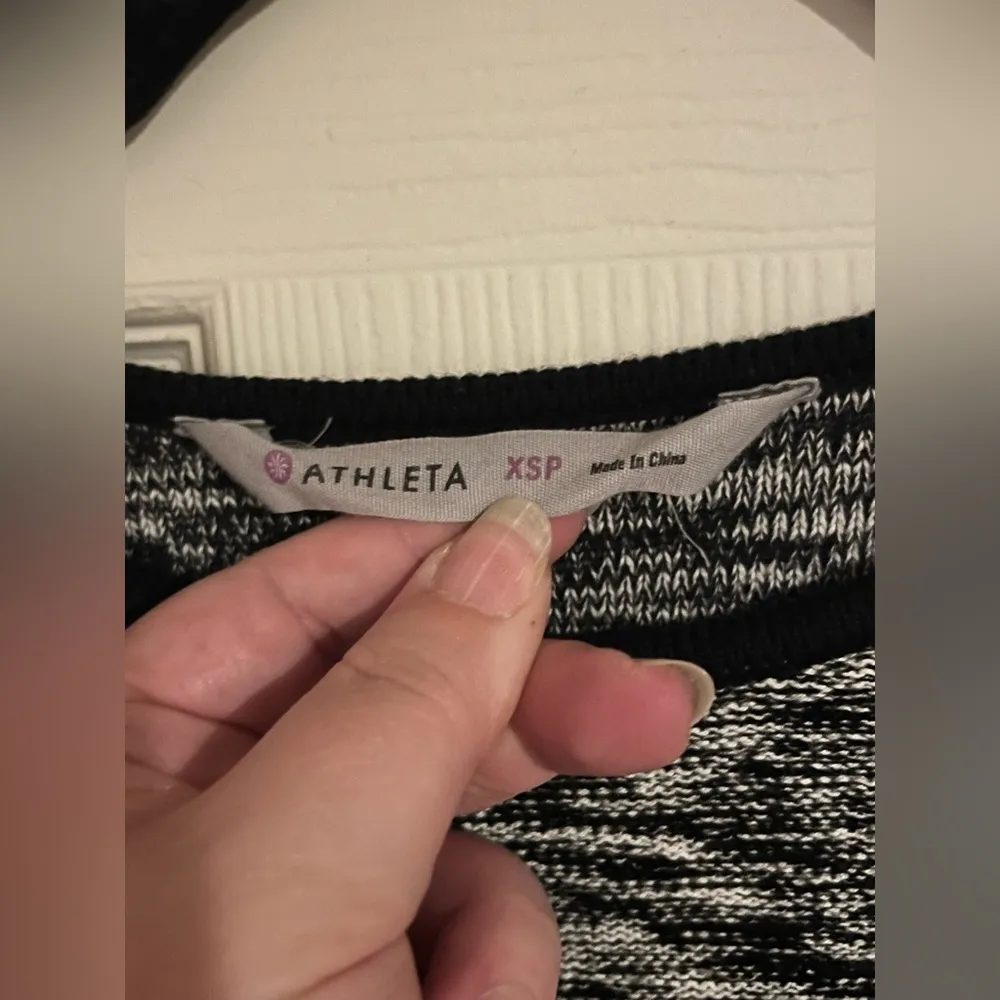 Retreat Sweater Dress Marled Grey Black Long Sleeves Crewneck Womens XSP - Image 2