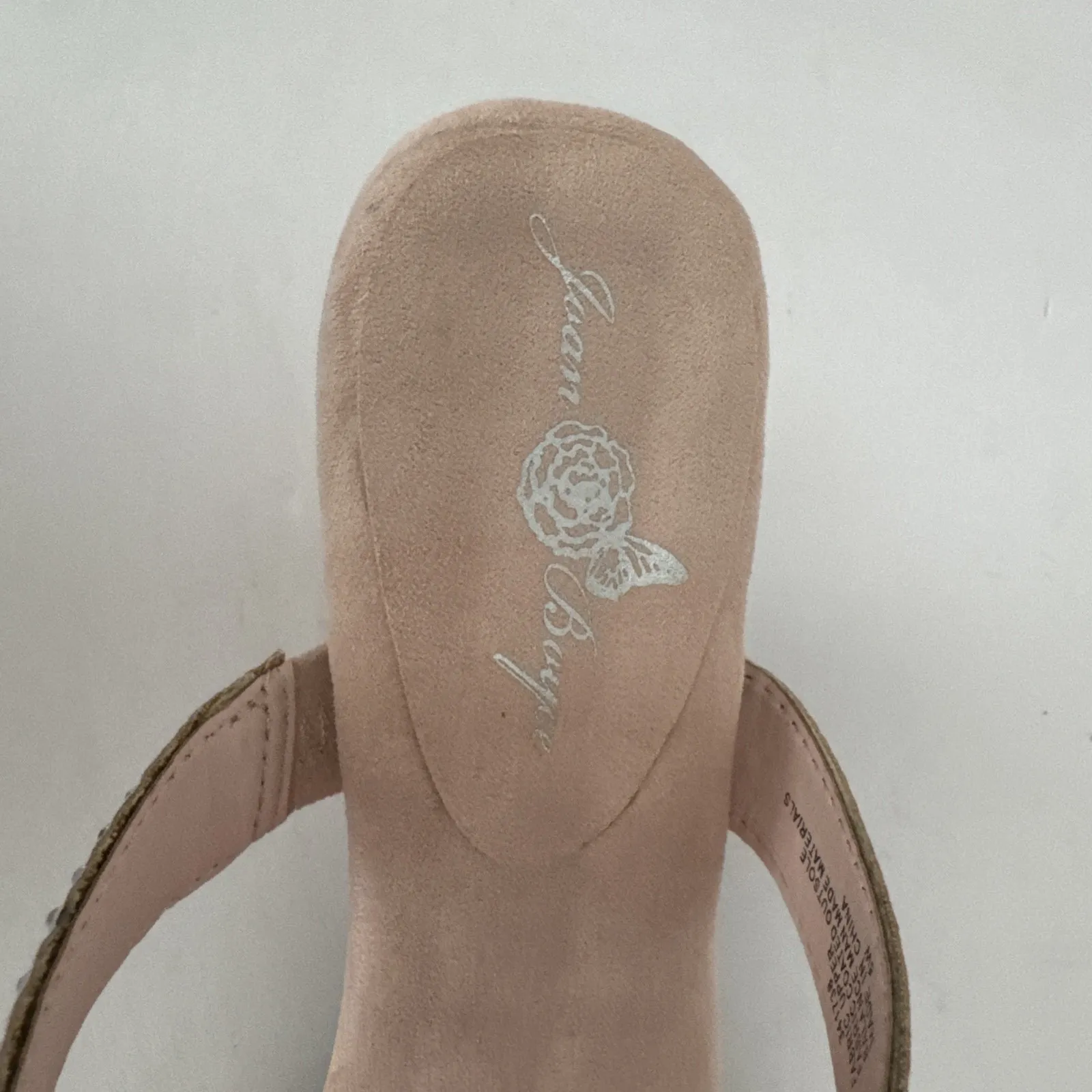 Joan‎ Boyce Heels Women 8 W Blush Pink Rhinestone Velour Slide Fairy Balletcore - Image 10