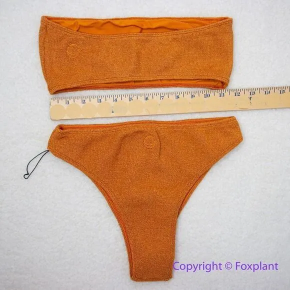 New! Set! In Your Arms Free People Oceanic Bikini Top and bottom orange, size M‎ Orange Size M - Image 6
