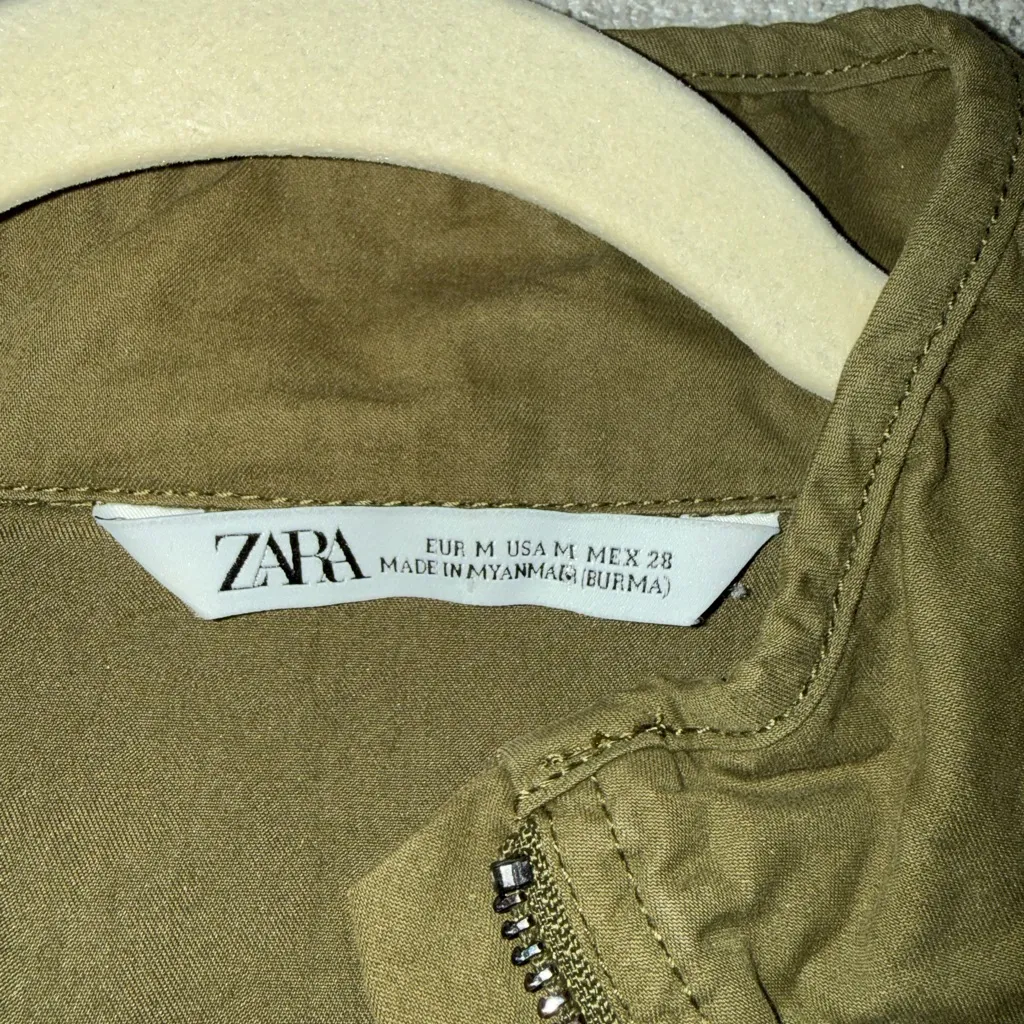 Zara Khaki Zip-Up Jacket - Image 2