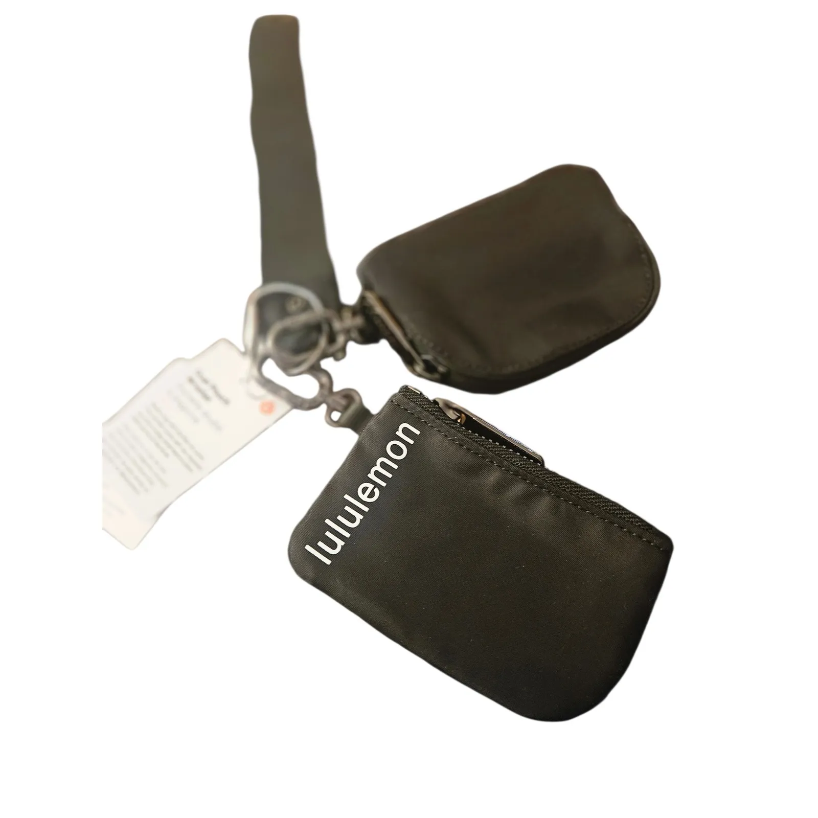 Lululemon Dual Pouch Wristlet Black Detachable Keychain Pockets NWT - Image 7
