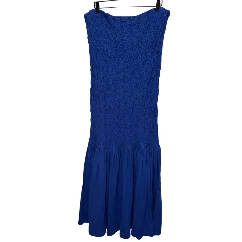 Celandine Strapless Popcorn Midi Dress - Bright Cobalt XL - Image 2