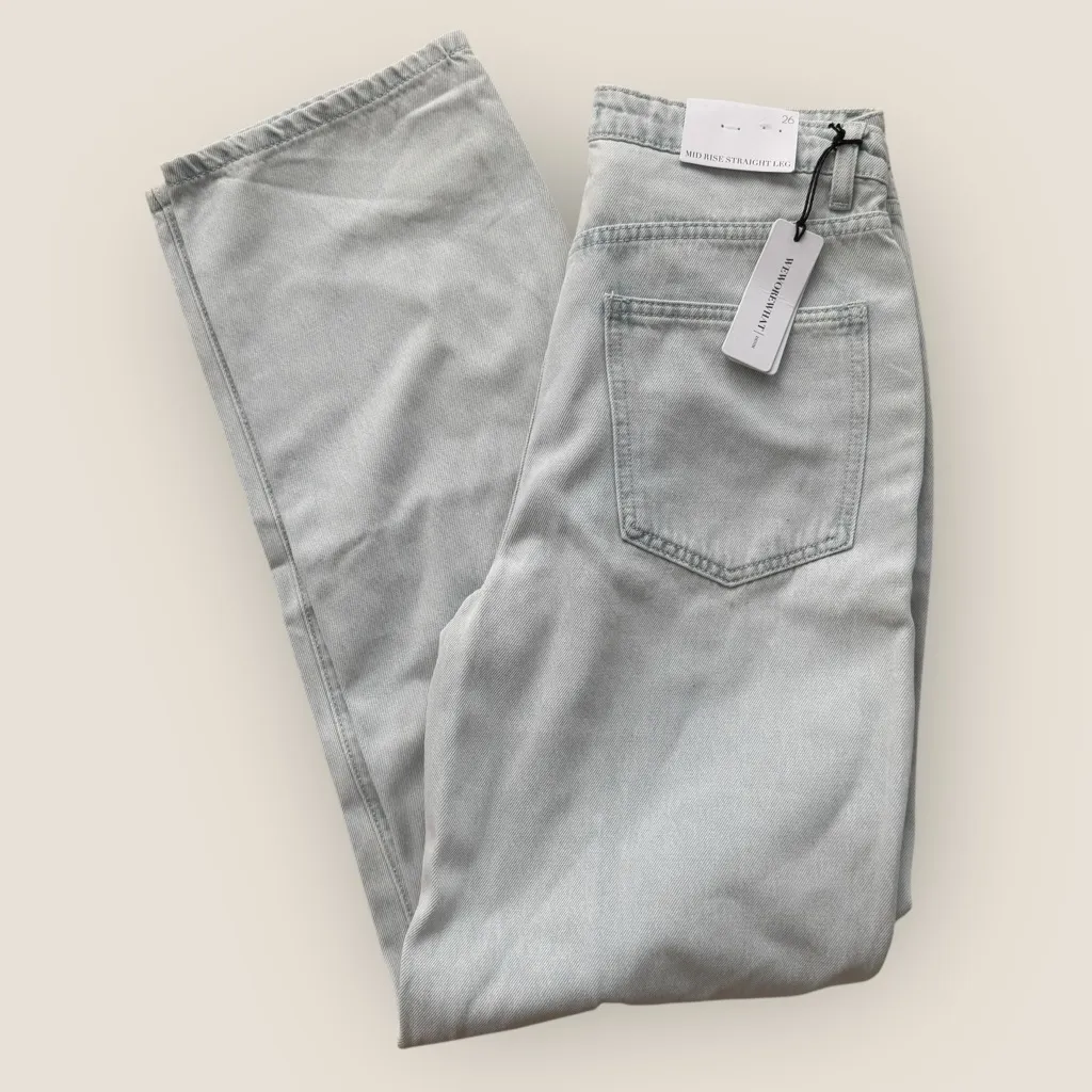 WeWoreWhat |  Mid Rise Distressed Straight Leg Jeans - Size 26 - Image 8