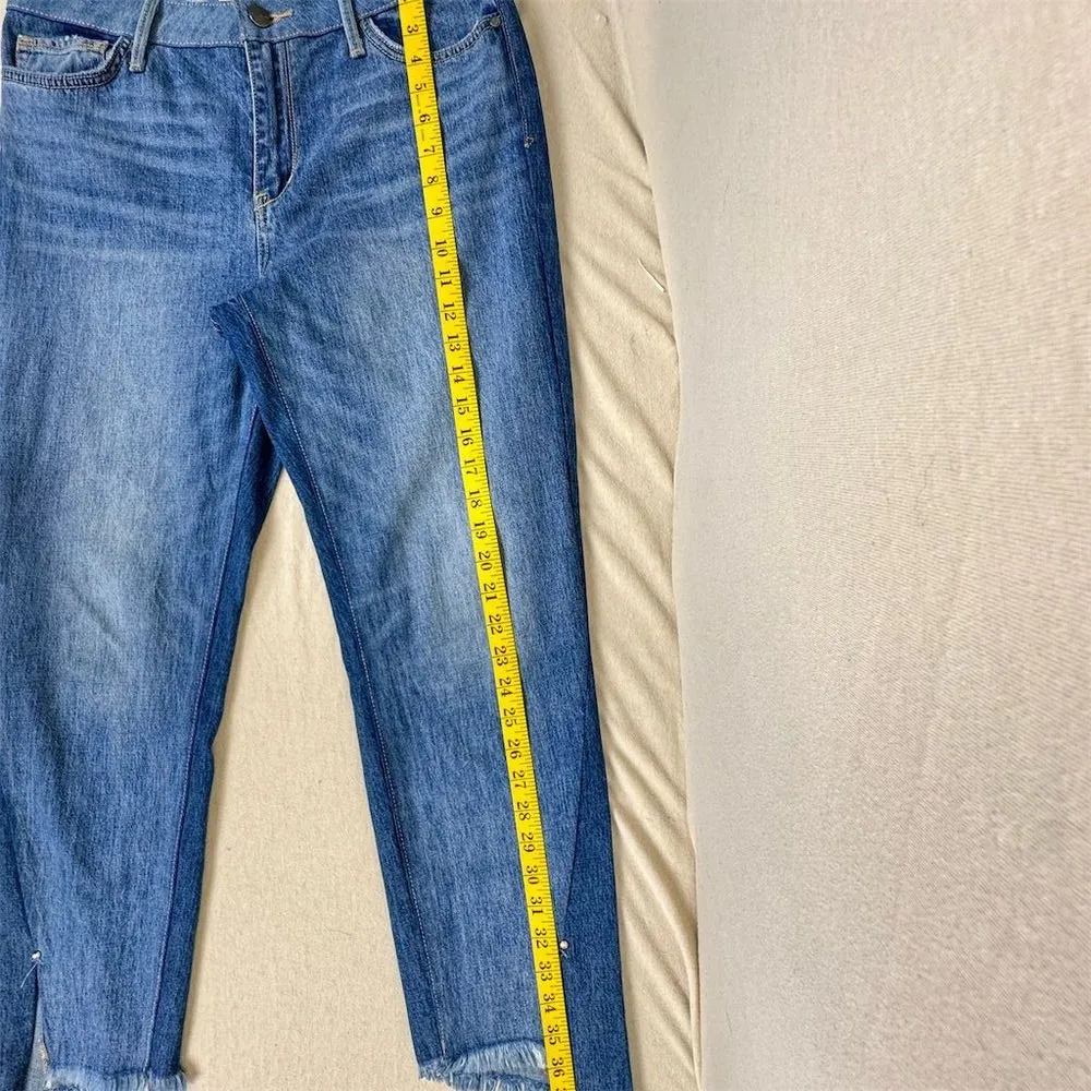 Women's Mary Jane High Rise Straight Ankle Jeans Size 29 Raw Hem - Image 7