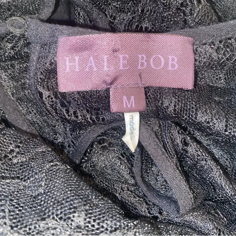 Hale Bob Lace Velvet Silk Blend Long Sleeve Dress M - Image 11