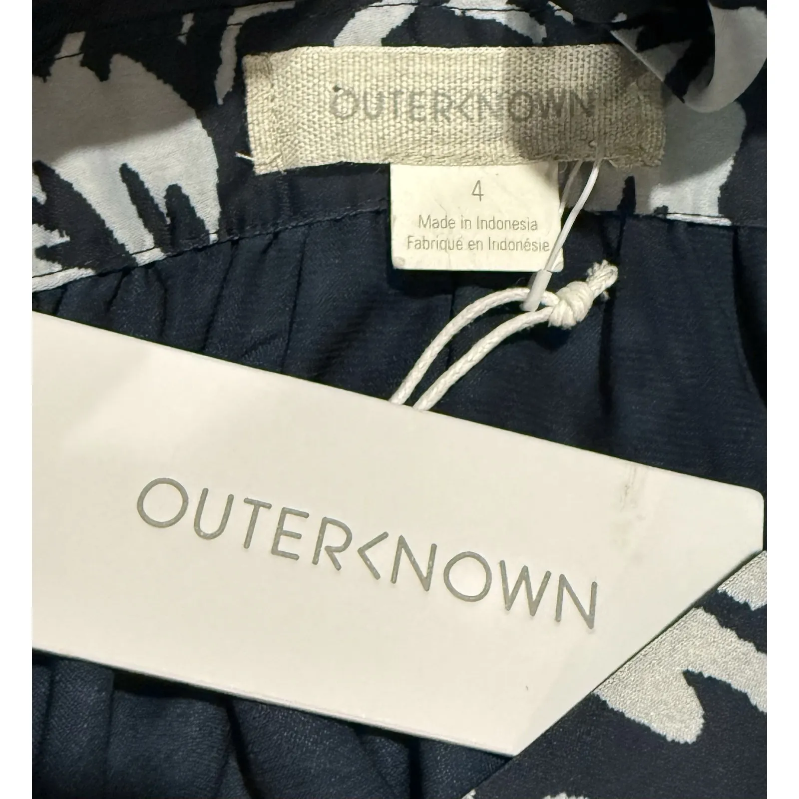 NWT Outerknown Womens Bailey Navy Maxi Dress Marine Tiered Waverly Floral 4 $298 - Image 9