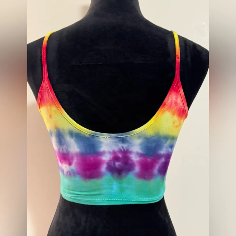Handmade Multicolor Tie Dye Bralette size small - Image 4
