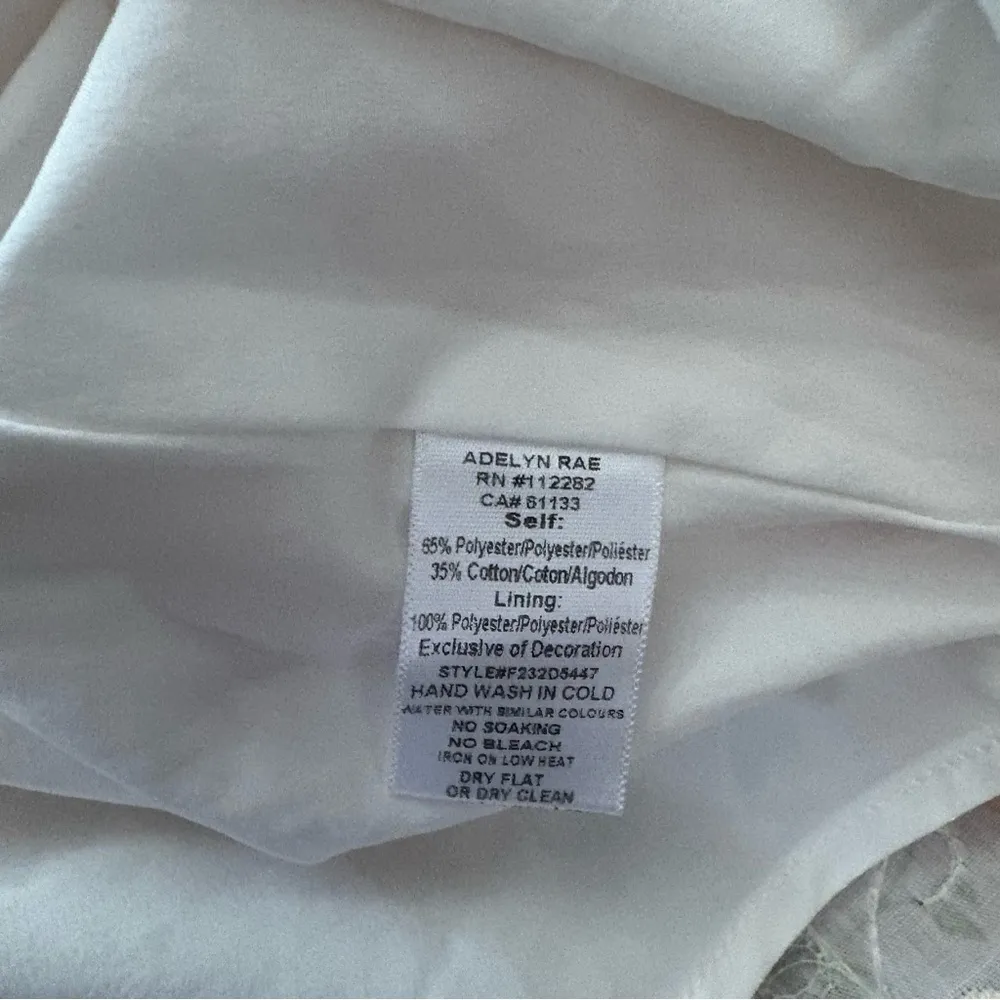 Adelyn Rae White Floral Dress Size Large - Image 7