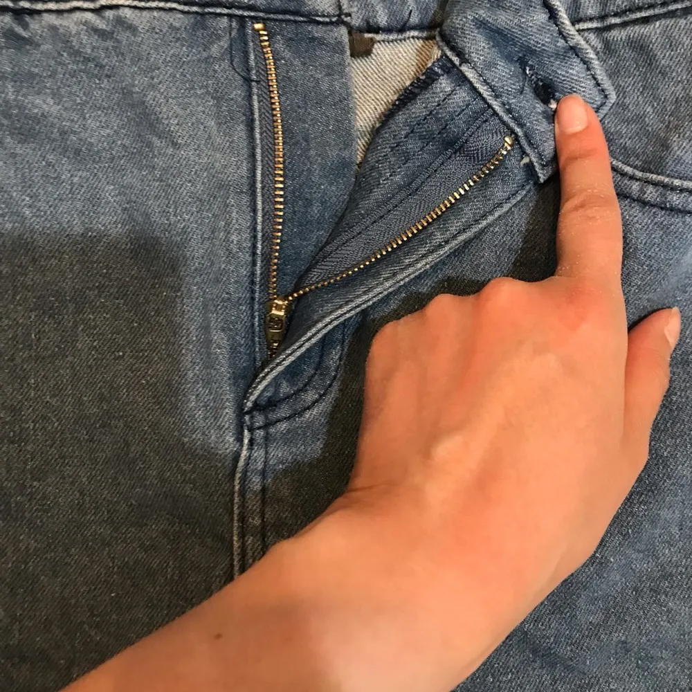 Denim Skirt Sans Souci Denim Skirt Mini skirt rainbow stripe on side 90s vibes - Image 9