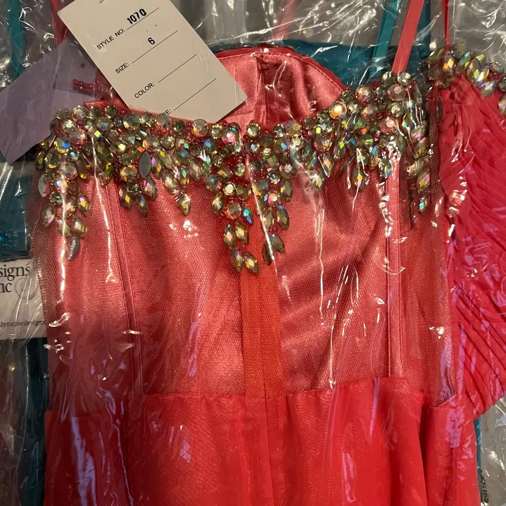 Coral prom dress Orange Size 6 - Image 3