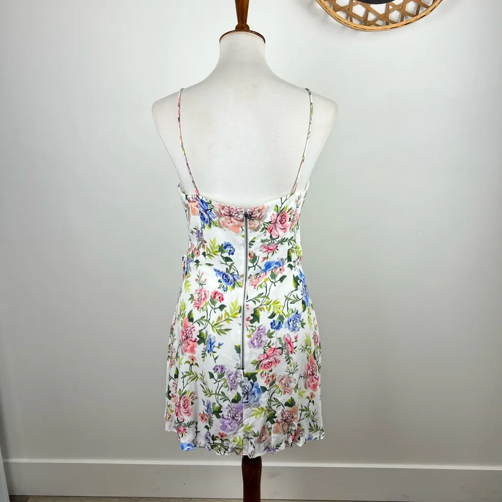 ALICE + OLIVIA Trixie Wrap-effect Floral Crepe De Chine Size 10 Garden Girl - Image 3