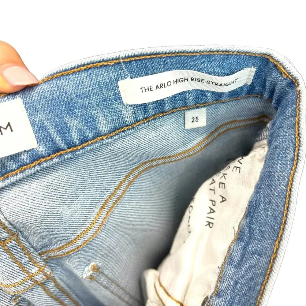 Aritzia Denim‎ Forum The Arlo High Rise Straight Jeans Medium Wash Blue Size 25 - Image 10