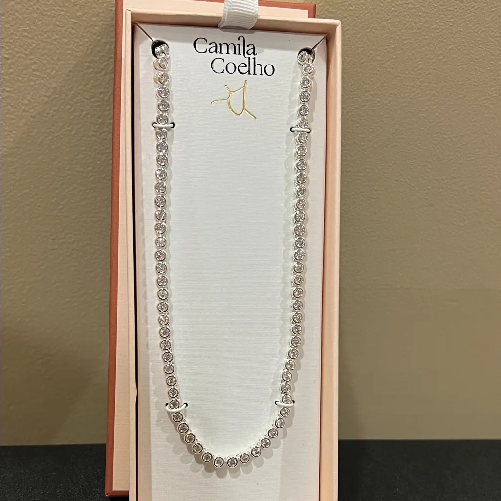 Camila Coelho | Silver Cubic Zirconia Choker Necklace - Image 7