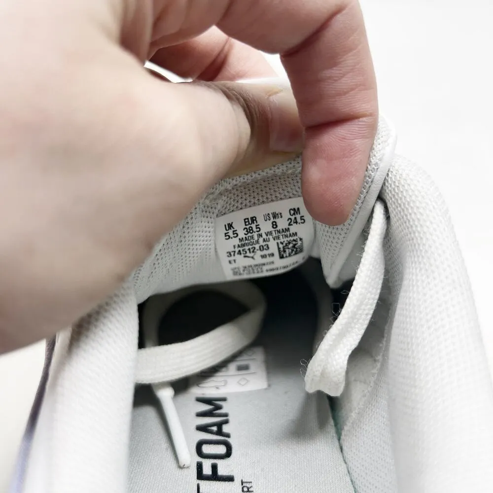 [PUMA] White Vikky V2 Leather Lace Up Casual Sneakers Soft Foam Comfortable Sz 8 - Image 10
