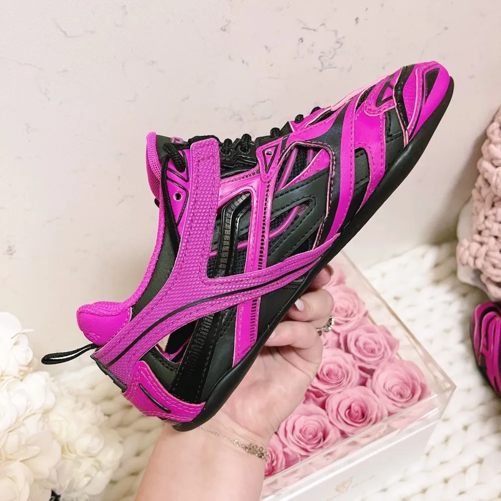 Authentic Balenciaga New Pink and Black Drive Sneakers - Image 8