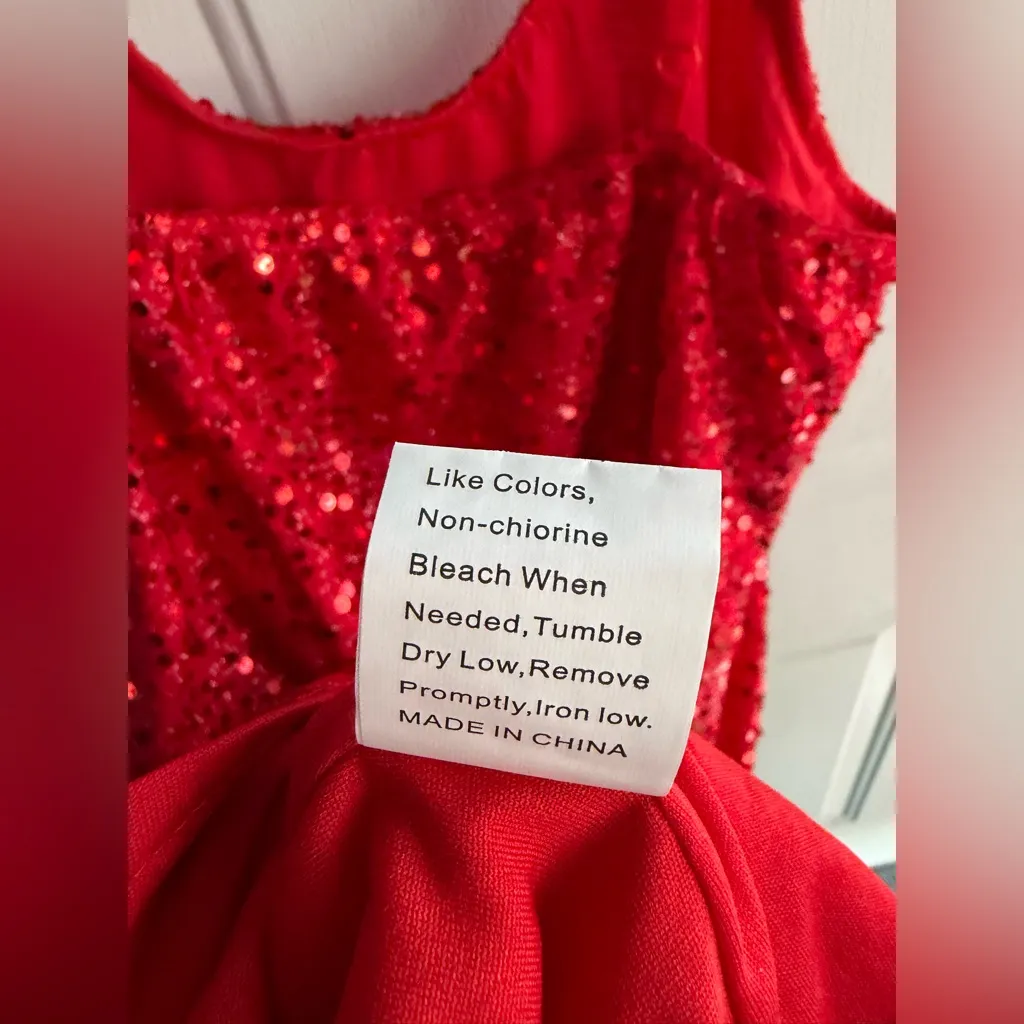 Red Sequin Mini Party Dress | Sparkly Slip Style | Size L Size L - Image 7