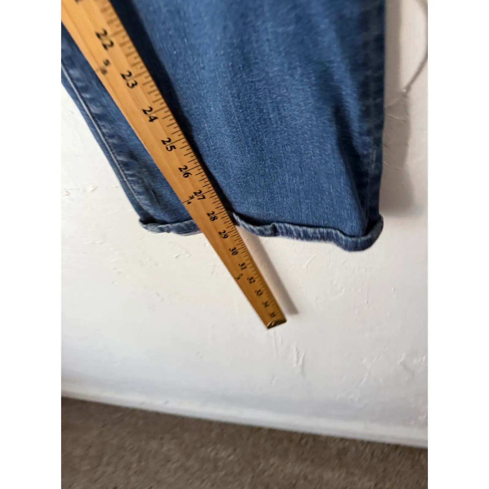 GAP Baby Boot Mid Rise Jeans Medium Wash Distressed Women 32 - Image 8