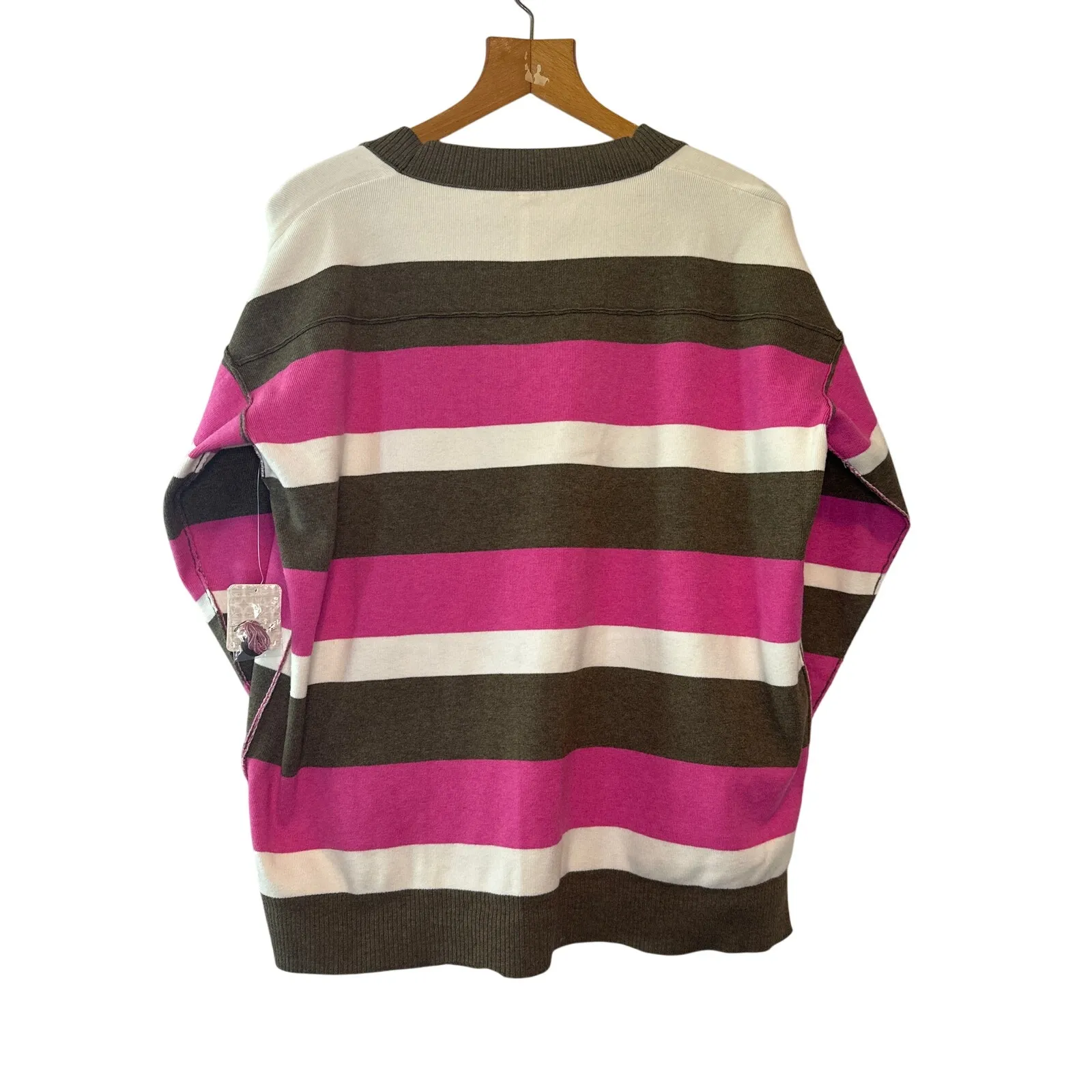 Free People NWT League of Her Own Oversized Cardigan Sweater Pink Brown XS - Image 4