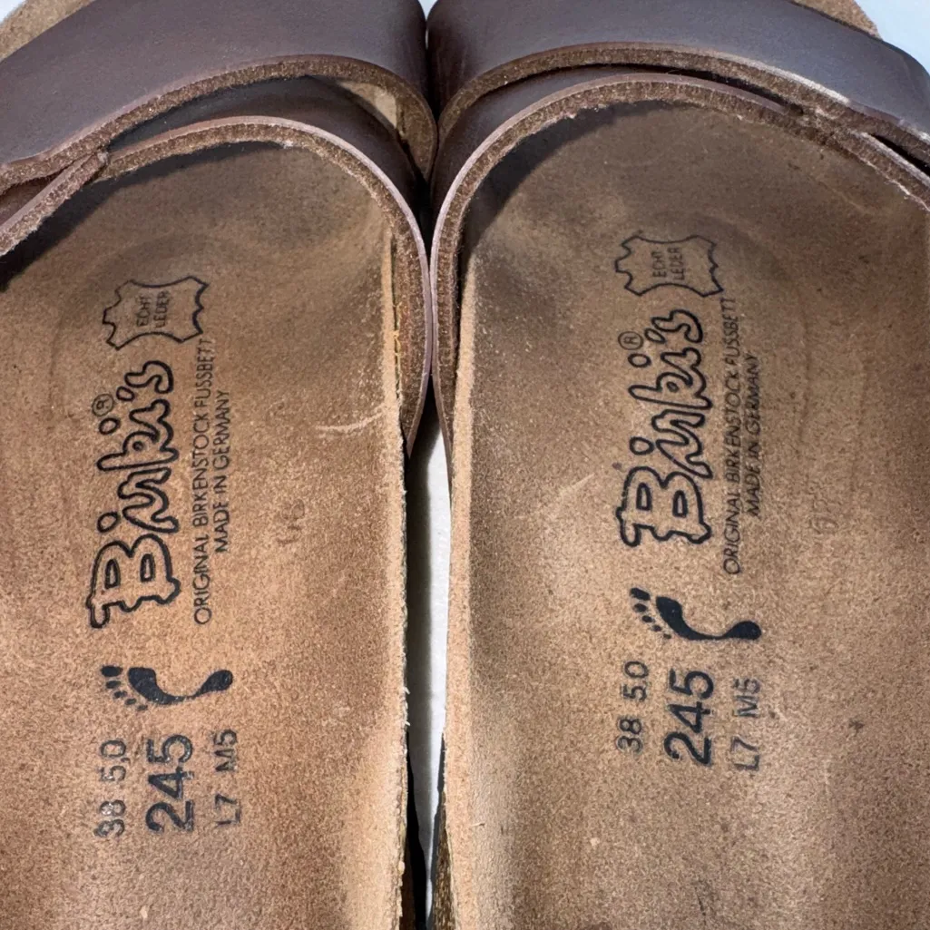 Birkis by Birkenstock Brown Santosa Slip On Buckle Sandals Made In Germany Sz 38 - Image 3