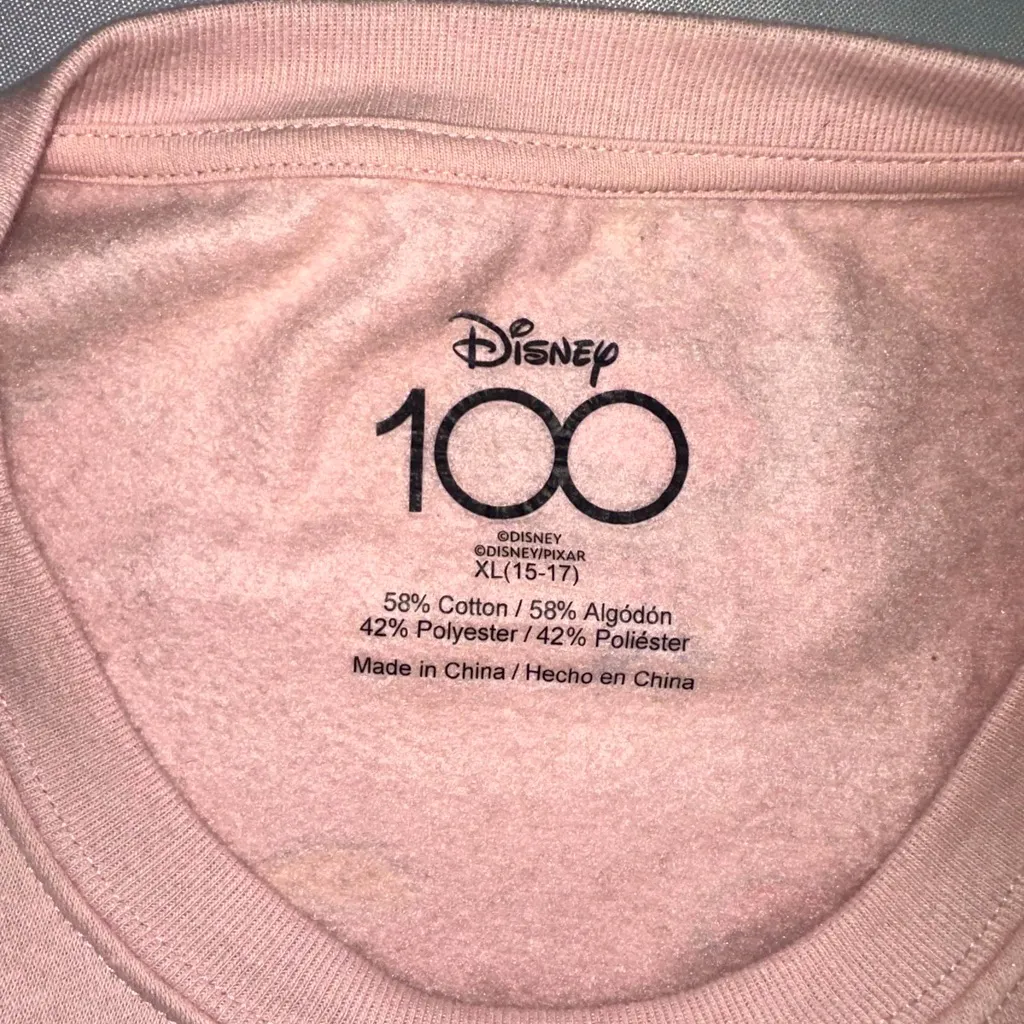 Disney 100 Characters Sweatshirt Pink Alice Lady Peter Pan Dumbo Mickey XL 15 - Image 6