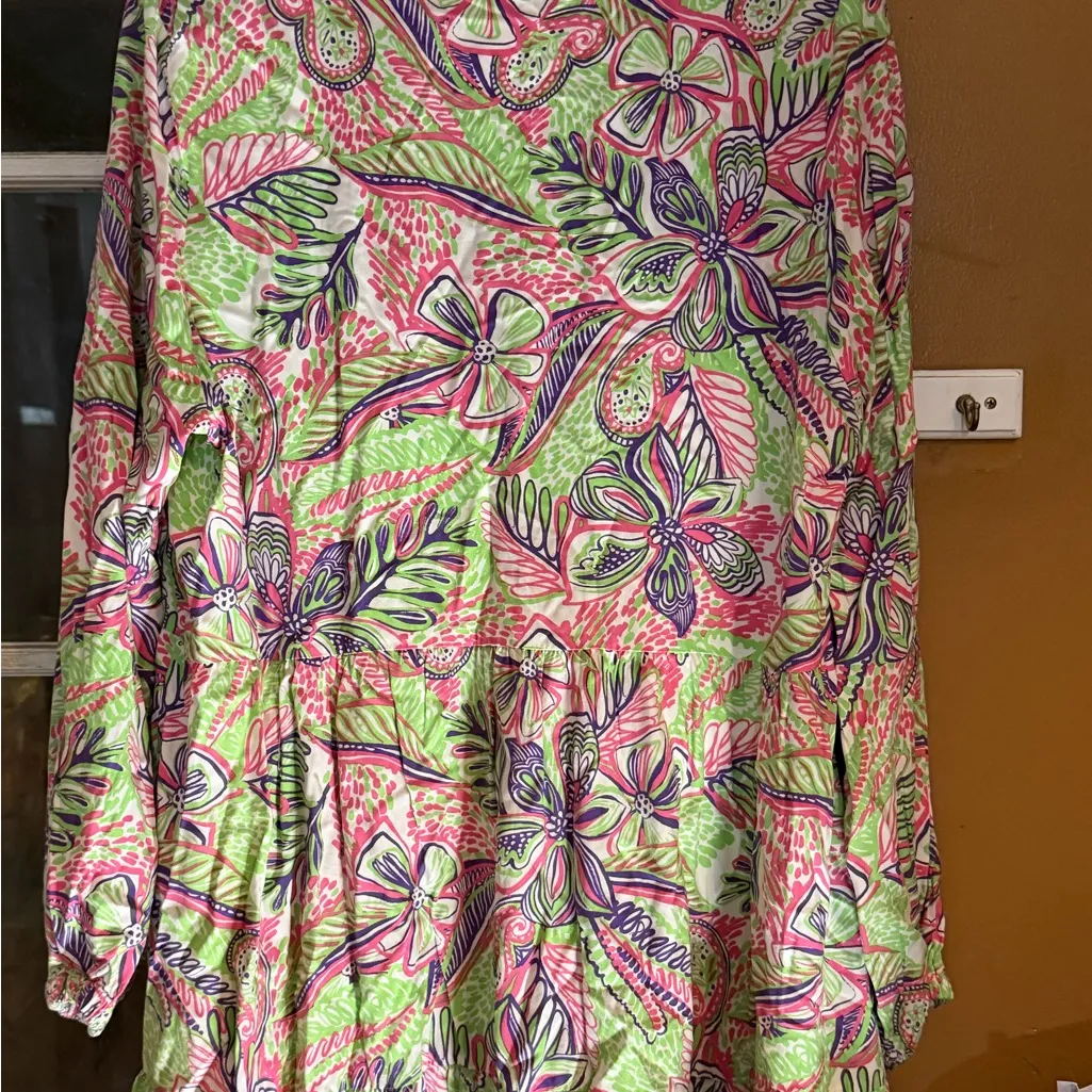 Stella Parker Floral Dreams colorful dress size large Pink - Image 11