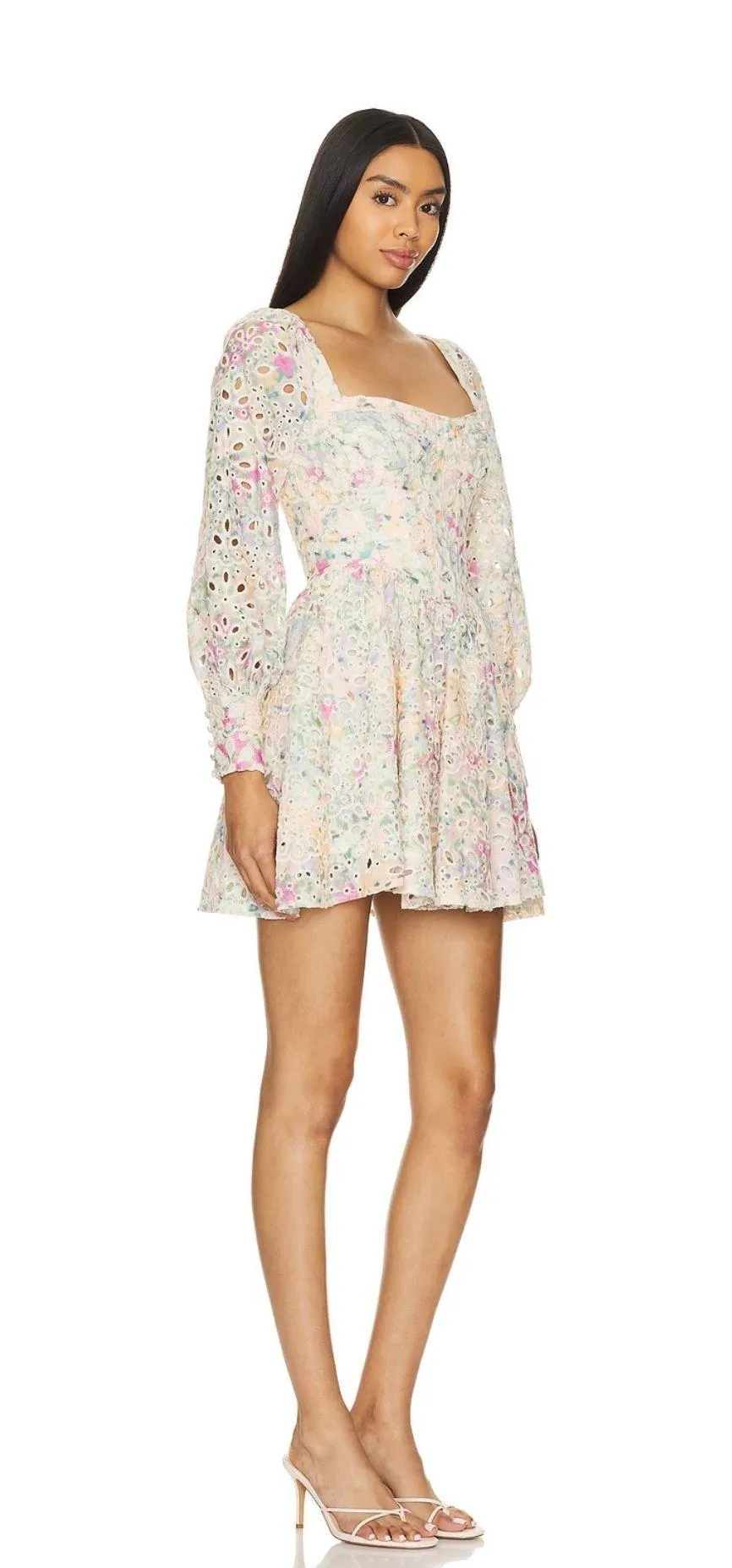 Lila Flounce Dress In Pastel Floral - Image 2