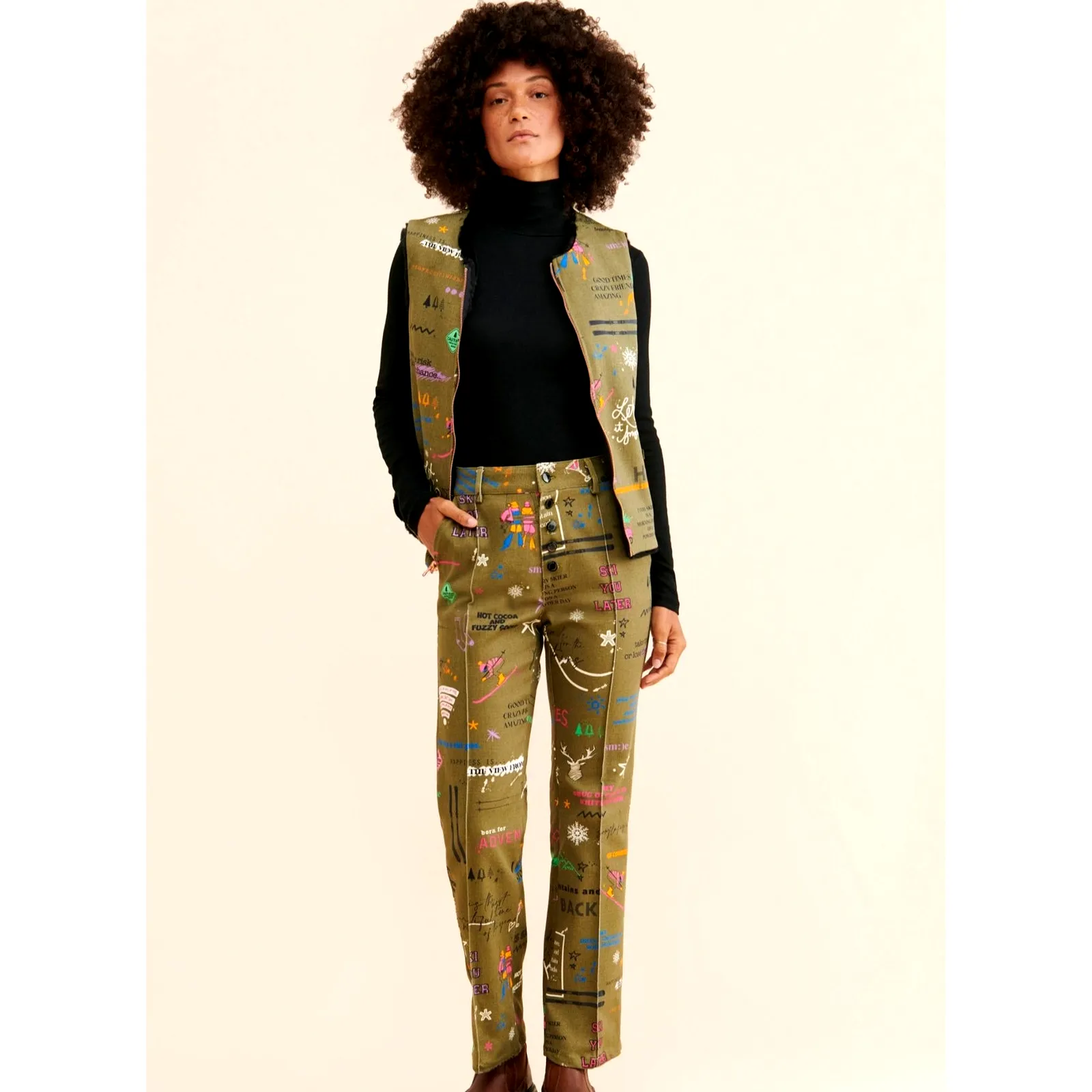 Free People Vilagallo Naomi Apres Ski Reversible Vest Size L - Image 2