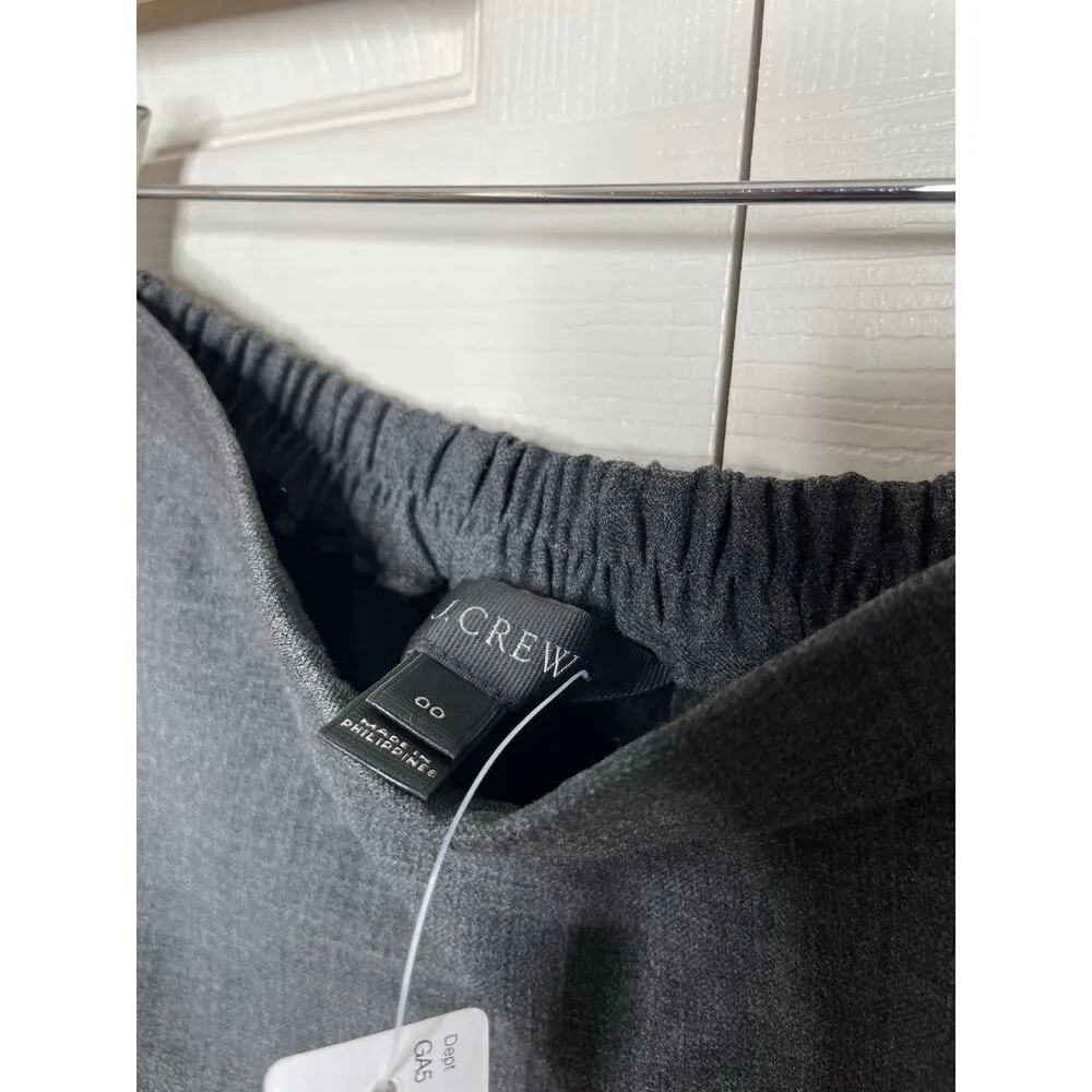 NEW J. CREW Womens Gray Tiered Mini Skirt Size 00 Wool Flannel Ruffle Lined - Image 3