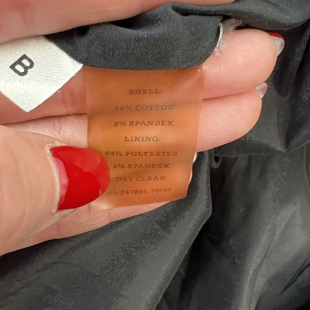 Ann Taylor Size 14 Blazer Jacket Black Velvet Long Sleeve Button Front Women's - Image 7