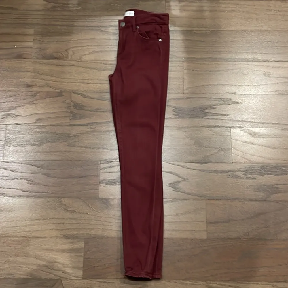 LOFT Burgundy Sateen Legging - Size 0 - Image 2