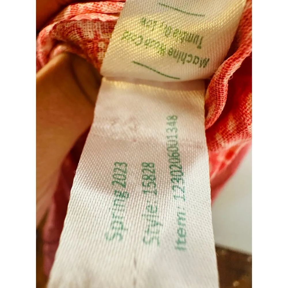 MARINE LAYER Red Floral Hemp Blend Button Front Camila Midi Dress Size Large - Image 14