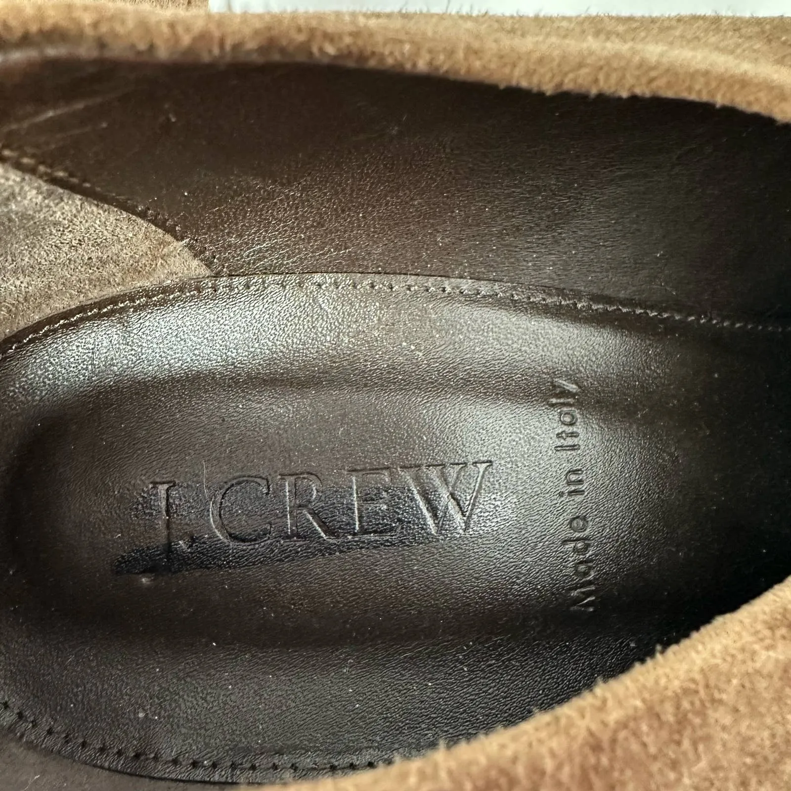 J. Crew size 9.5 heeled booties brown suede leather made‎ in italy 28668 - Image 10