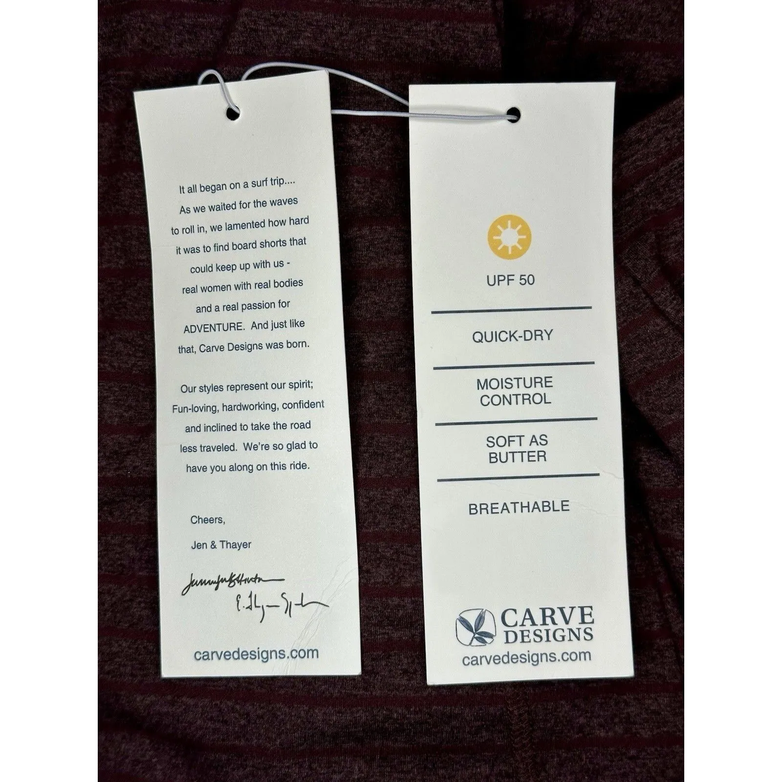 Carve Designs "Talora" Tunic Mini Dress Maroon Striped UPF 50 Size XS NWT!! - Image 8