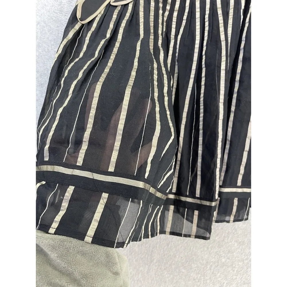 Caroll Women's Full A Line Circle Skirt 26 Waist Blue French Lined Pleated Silk - Image 6