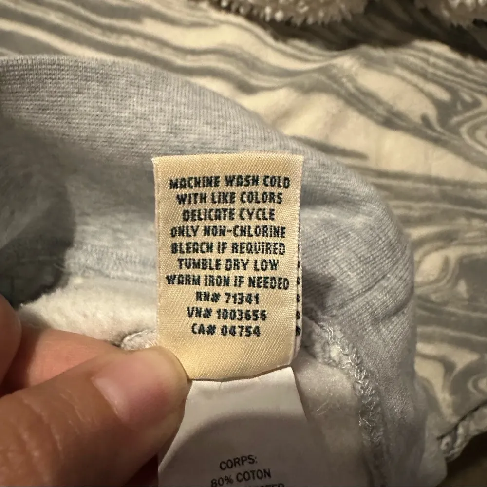 L.L.Bean Women’s Quilted Quarter-Zip Pullover size S petite light gray - Image 8