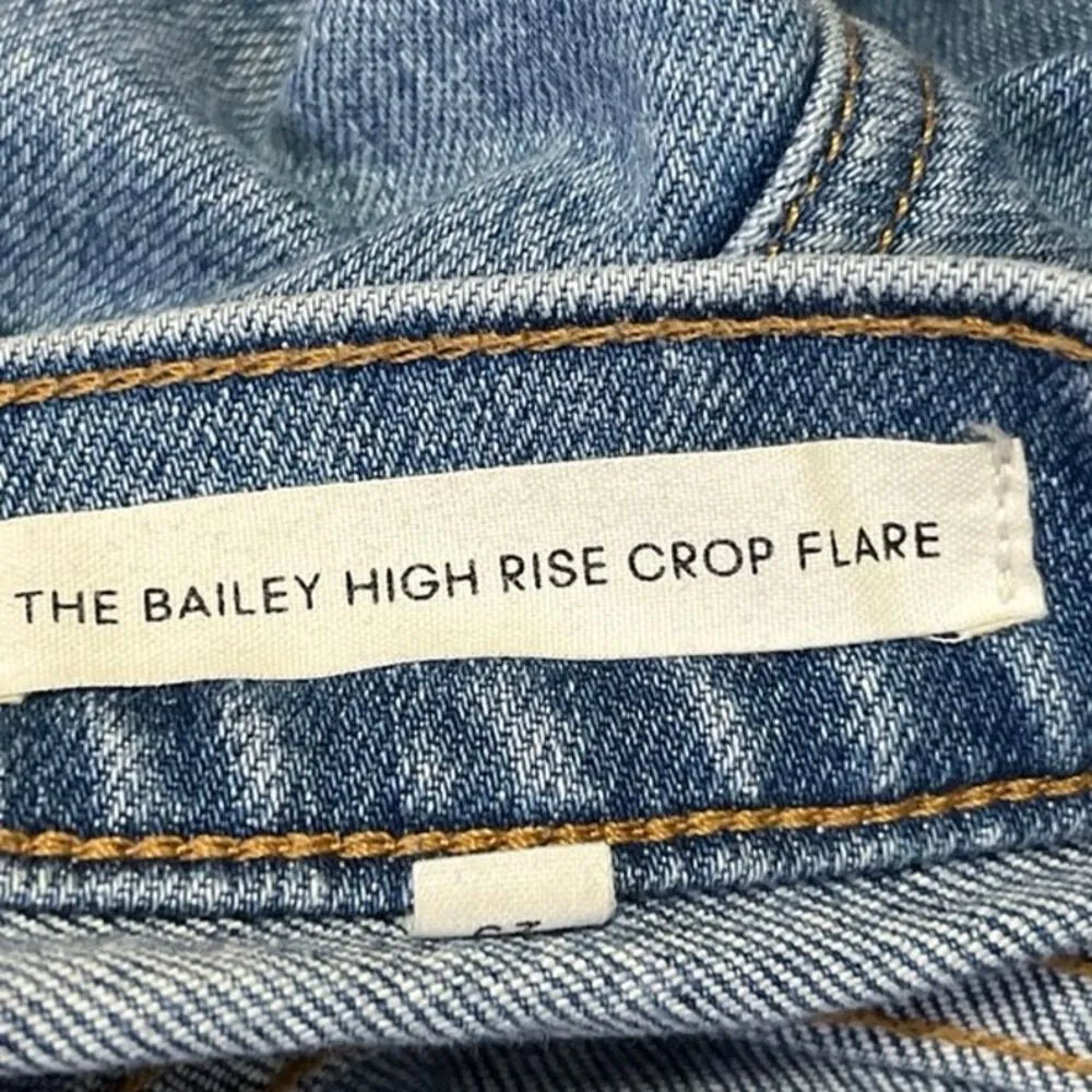 Aritzia Denim Forum Blue Light Wash The Bailey High Rise Crop Flare Jeans Sz 23 - Image 5