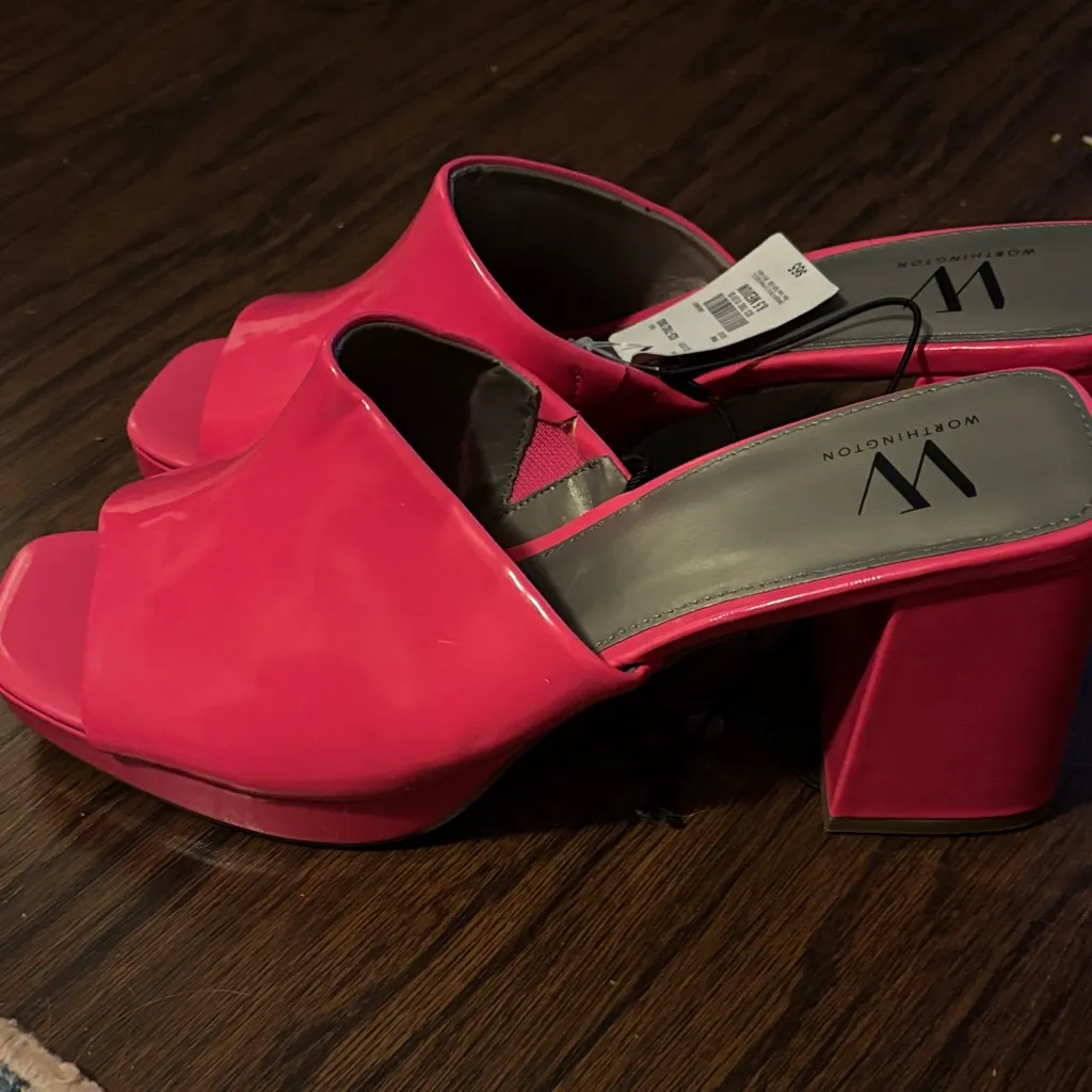 Worthington Women's Bright Pink Mules - Image 2